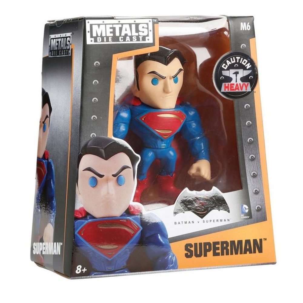 New JADA DC Comics Batman V Superman Die Cast Metal 4” Superman M6 Figure Sealed